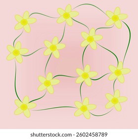 Simple background decorated with yellow flowers