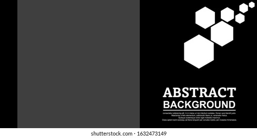 simple background design with black and white concept, hexagon for decoration - vector