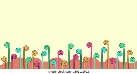 Simple background design with colorful spiral shoot shape theme