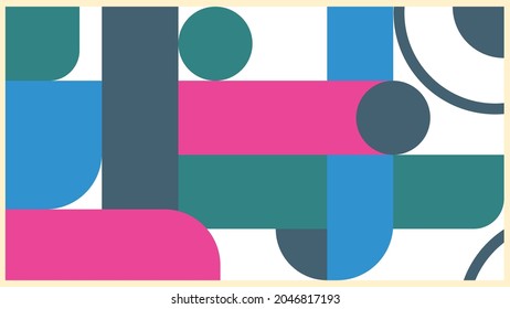 simple background design with interconnected shapes with beautiful color combinations