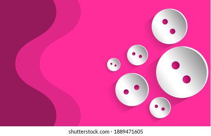 Diseño de fondo simple en color rosa, decorado con Patrón circular, ilustración de grano de botón de camisa