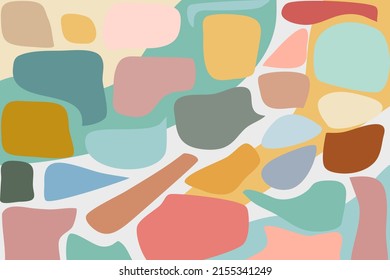 simple background of full color boho shape. organic shape pattern 