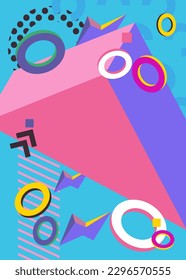 Simple background with geometric shapes. Vintage Busy Art Pattern. Abstract geometrical graphic template for poster, book cover, Newsletter, Social Media backdrop.