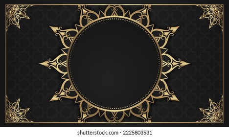 simple background with gold ornament frame