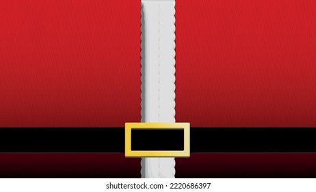 Sencillo fondo Cinturón de Oro y conjunto de Santa Claus rojo 3D