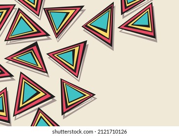 Simple background with gradient and colorful triangle pattern and some copy space area