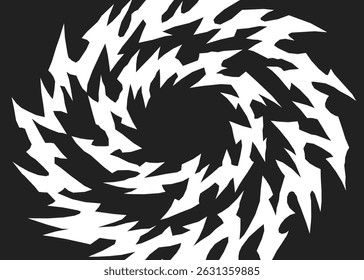 Simple background with gradient spiral spikes pattern