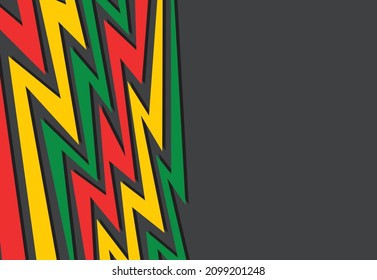 Simple background with gradient zigzag line pattern and with Jamaican color theme and some copy space area