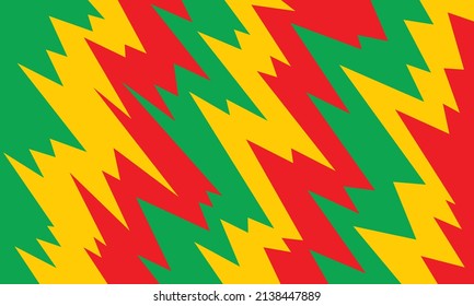 Simple background with gradient zigzag line pattern and with Jamaican color theme