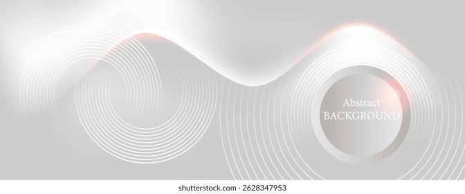 A simple background in gray and white tones, featuring circular and winding horizontal lines, looks like a modern and formal design.