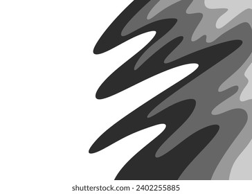 Simple background with grayscale gradient wavy lines pattern and with some copy space area