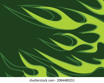 Simple background with green flame pattern