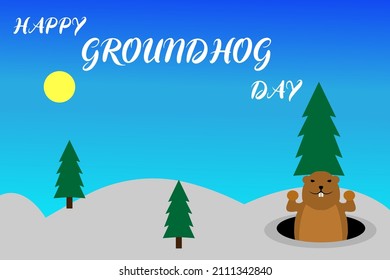 simple background groundhog day vector 