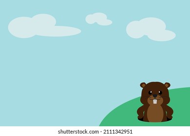 simple background groundhog day vector 