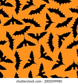 Simple background for Halloween. Bats seamless pattern. Vector illustration