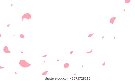 Simple background illustration of cherry blossom blizzard_16:9