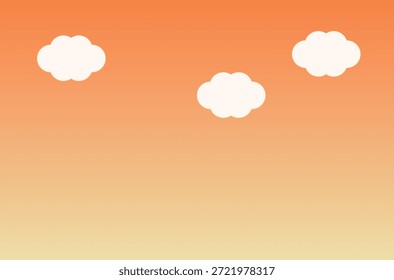 Ilustração de fundo simples do céu da noite e nuvens
