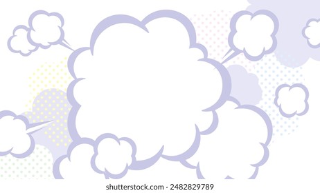 Einfache Hintergrund-Illustration der Explosion Rauch_American Comic Style_purple_16:9
