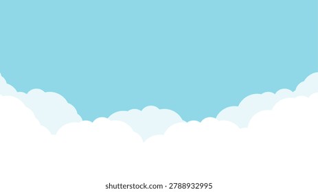 Simple background illustration featuring a blue sky and white clouds