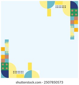 Simple background illustration in a flat style. Abstract background with colorful geometric shapes. Template geometric background design element