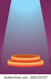 a simple background with an image of a stage or a champion podium complete with lights that emanate from above. can be used for banner backgrounds, objects can be placed on the podium