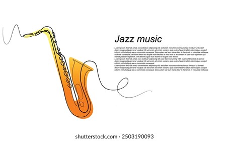 simple background for jazz music. The sexophone icon is drawn in one line.