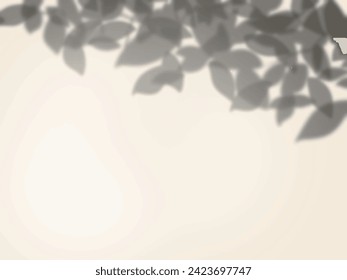 Simple background with leaf shadows on the wall