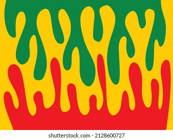 Simple background with melting liquid pattern and with Jamaican color theme