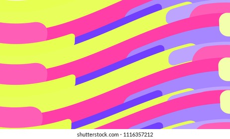 Simple background from minimalistic magical multicolored orange abstract bright lines of waves of strips of geometric shapes horizontal in wavy form. Vector illustration.