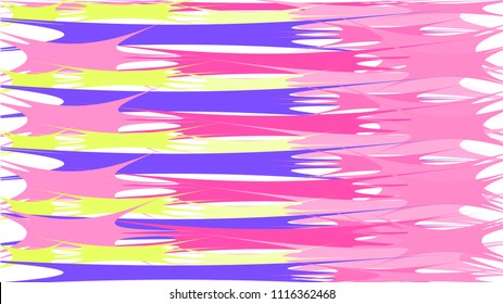 Simple background from minimalistic magical multicolored abstract bright blobs of inclined lines of waves of strips of geometric undulating figures with sharp edges, spines. Vector illustration.