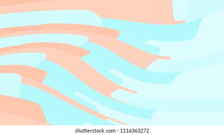 Simple background from minimalistic magical multicolored curved abstract bright lines of waves of strips of geometric figures horizontal in wavy form. Vector illustration.