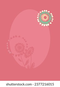 Simple background for page design with modernist and romantic trend colors and ornaments