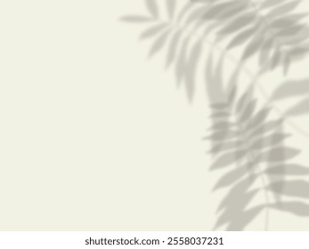 Simple background with palm leaf shadows on the wall