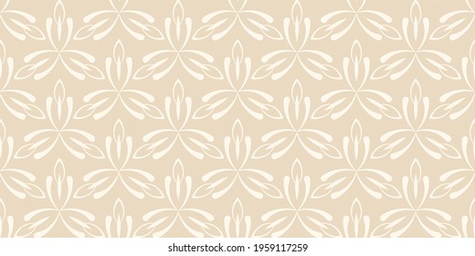 Simple background pattern with floral ornament on a beige background. Seamless pattern, texture. Vector illustration