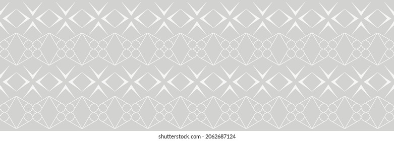 Simple background pattern with geometric ornament on light gray background. Seamless background for wallpaper, textures. Vector image. 