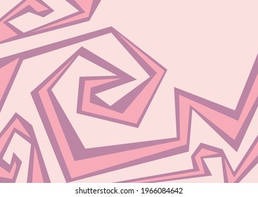 Simple background with pink curly polygonal lines