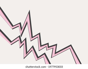 Simple background with pink jagged and zigzag lines