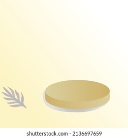 simple background with podium and cut leaf