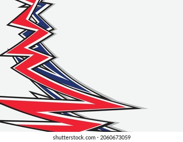 Simple background with red and blue zigzag line pattern and some copy space area