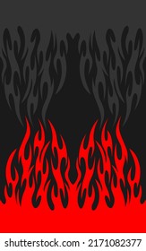 Simple background with red flame tattoo pattern