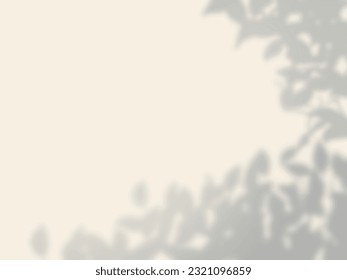 Simple background with shadows of tree leaves on the wall