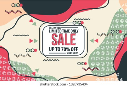 Simple background, shapes and geometric elements in Memphis style. Abstract design cards perfect for prints, flyers, banners, invitations, special offer and more.