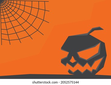 Einfache Hintergrundmusik mit Spinnennetz und Halloween-Kürbis