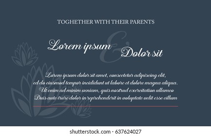 Simple background style for wedding invitation