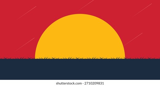 Einfache Hintergrund der Sonne und schönes Grasland