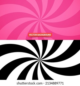 Simple background. Swirling rays pattern over pink background. Vector illustration