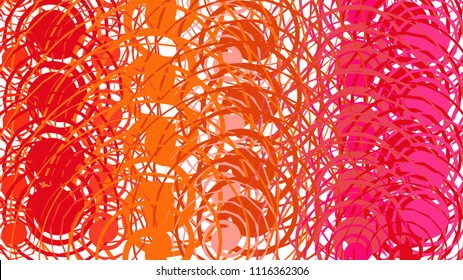 A simple background, a texture of minimalistic red abstracts of various circular bright lines, circles, ovals and geometric shapes arranged in a circle. Vector illustration.