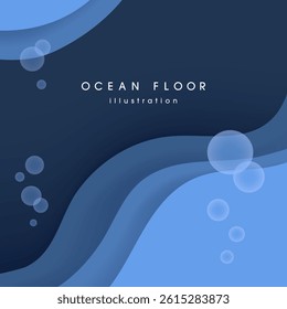 Simple background of three-dimensional curves_blue_square