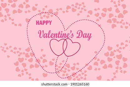 Simple background valentines theme , a heart with a dotted line for gift, background, decorative.