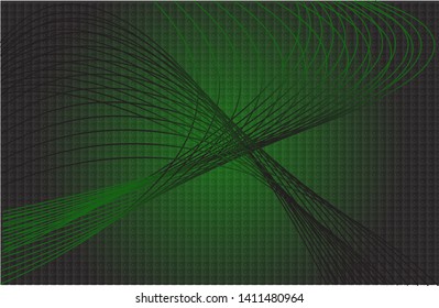 Simple background vector template with abstract lines and modern designs, green and black colors. EPS 10.